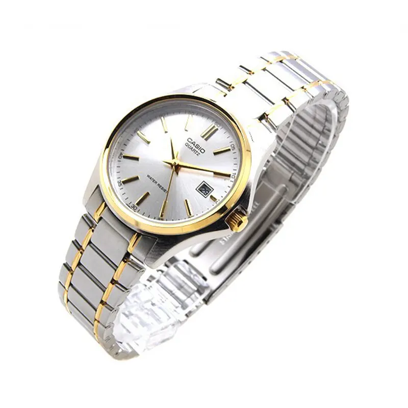 Casio Enticer Two-tone Silver Dial Gold Ladies Watch- LTP-1183G-7A